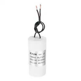 Unique Bargains - 45uF CBB60 Running Capacitor, AC 250V Cylinder 2 Wire for Air Conditioner, Compressor, Washing Machine - White