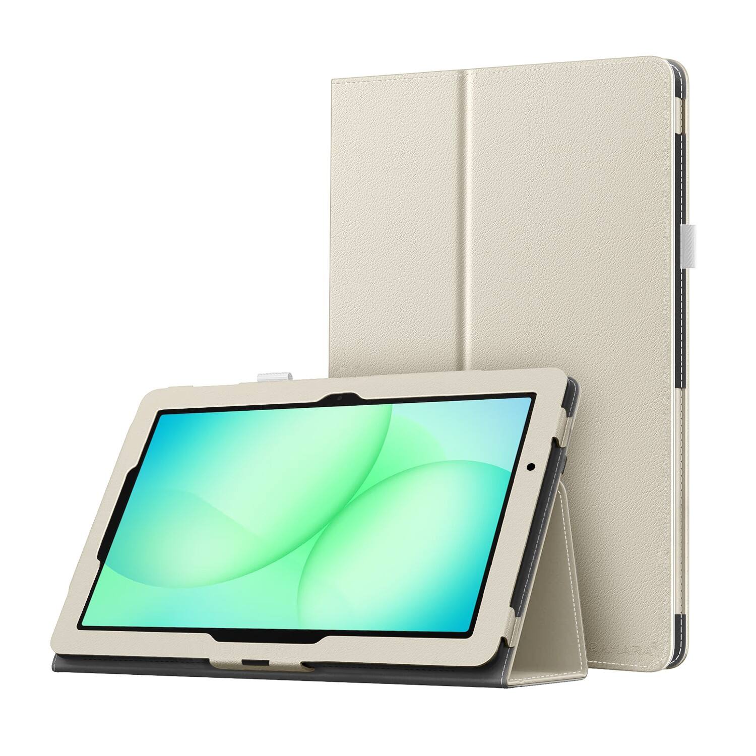 Front. SaharaCase - Samsung Galaxy Tab A11+ / Tab A9+ 11" Folio Case – Auto Sleep/Wake, Bi-Fold Stand, Hand Strap | Indy Series - Lime Stone.