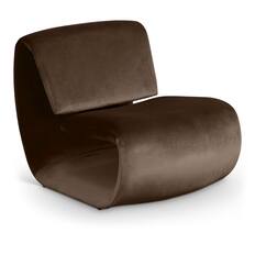 Front. Meridian Furniture - Nouveau Brown Velvet Accent Chair - Brown.