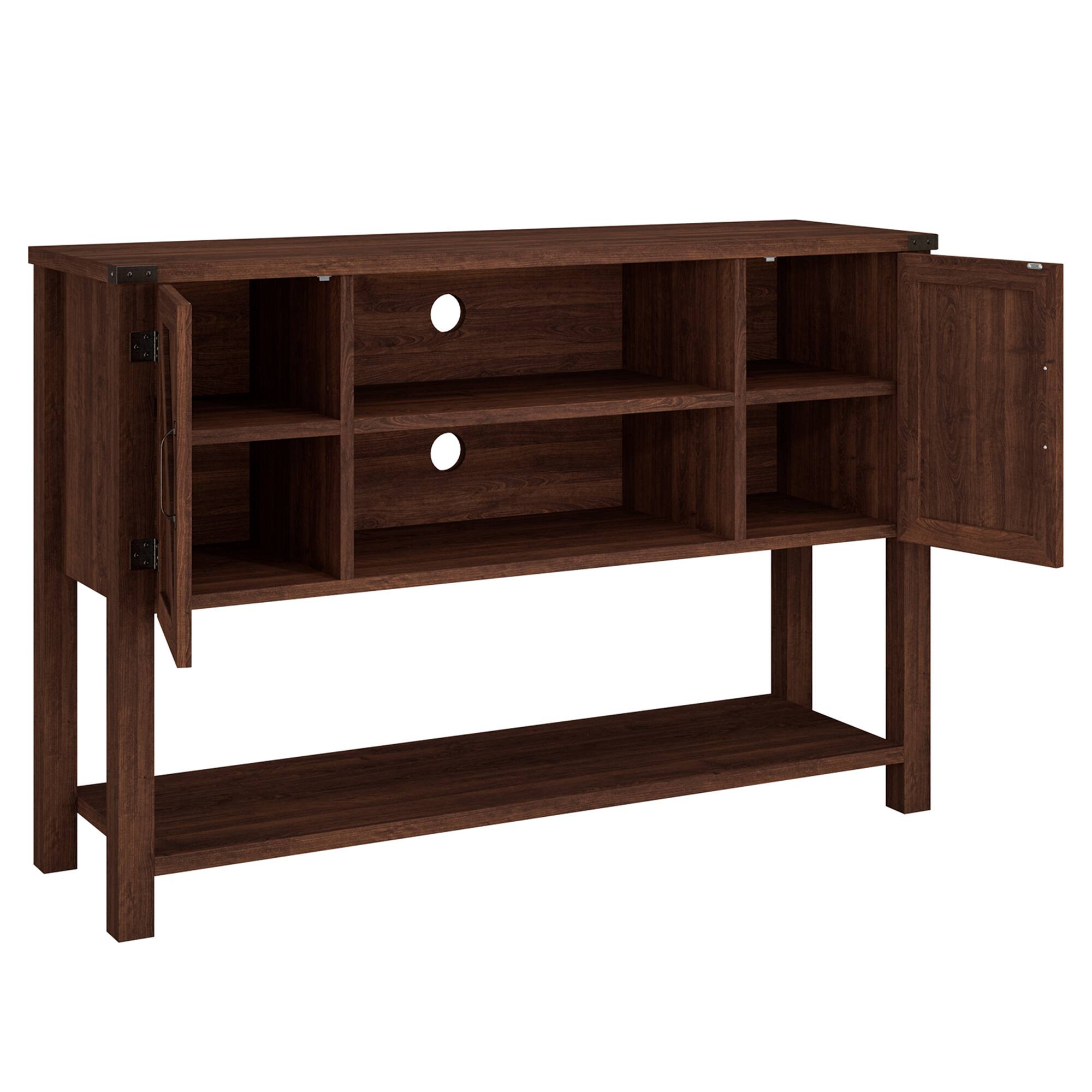 Alt View 9. Gymax - Gymax Buffet Sideboard Storage Cupboard Console Table w/ Open Shelf & Side Cabinets Brown - Brown.