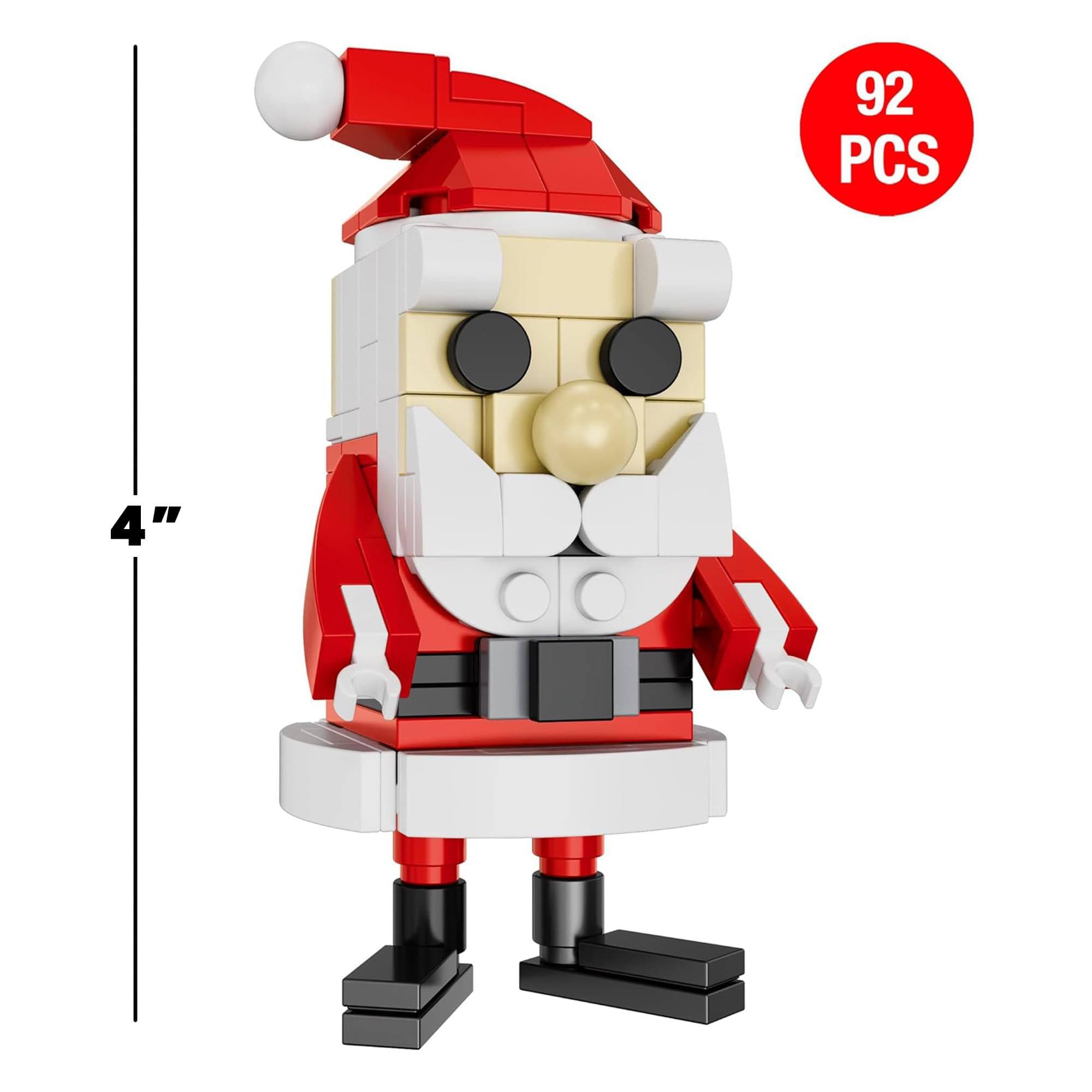 Alt View 3. Brickcraft - Rudolph The Red-Nosed Reindeer Santa Figure 93-Piece Brickcraft Building Set - Red.