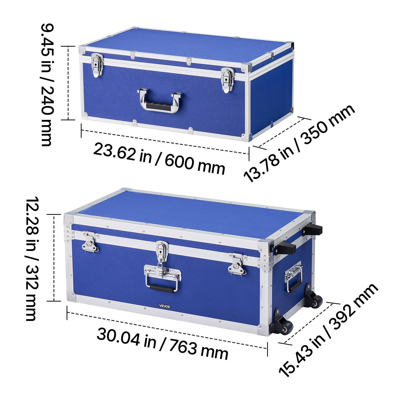 9.45 in / 240 mm  
23.62 in / 600 mm  
13.78 in / 350 mm  
12.28 in / 312 mm  
30.04 in / 763 mm  
15.43 in / 392 mm