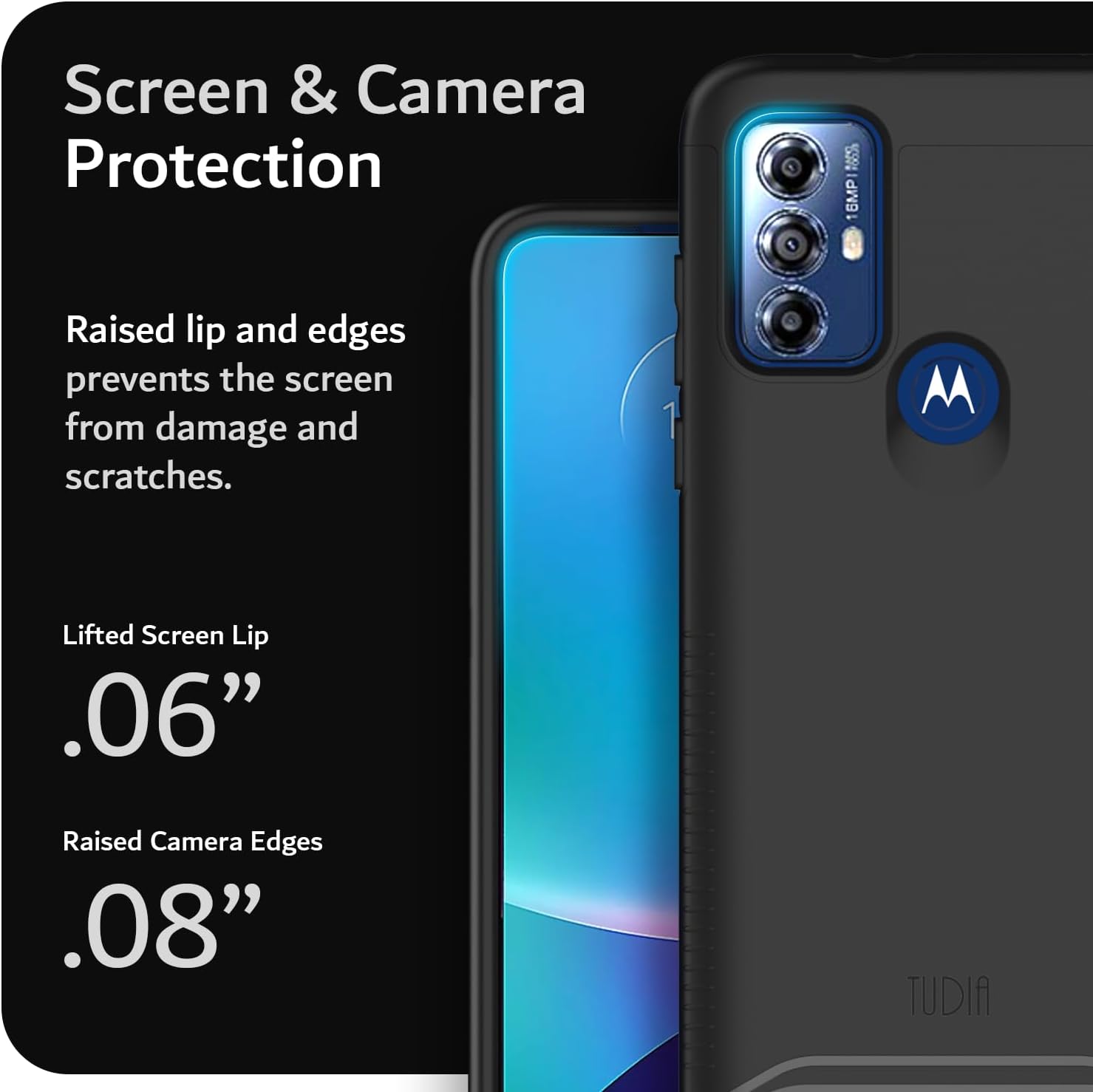 Screen & Camera Protection

Raised lip and edges prevents the screen from damage and scratches.

Lifted Screen Lip .06"

Raised Camera Edges .08"