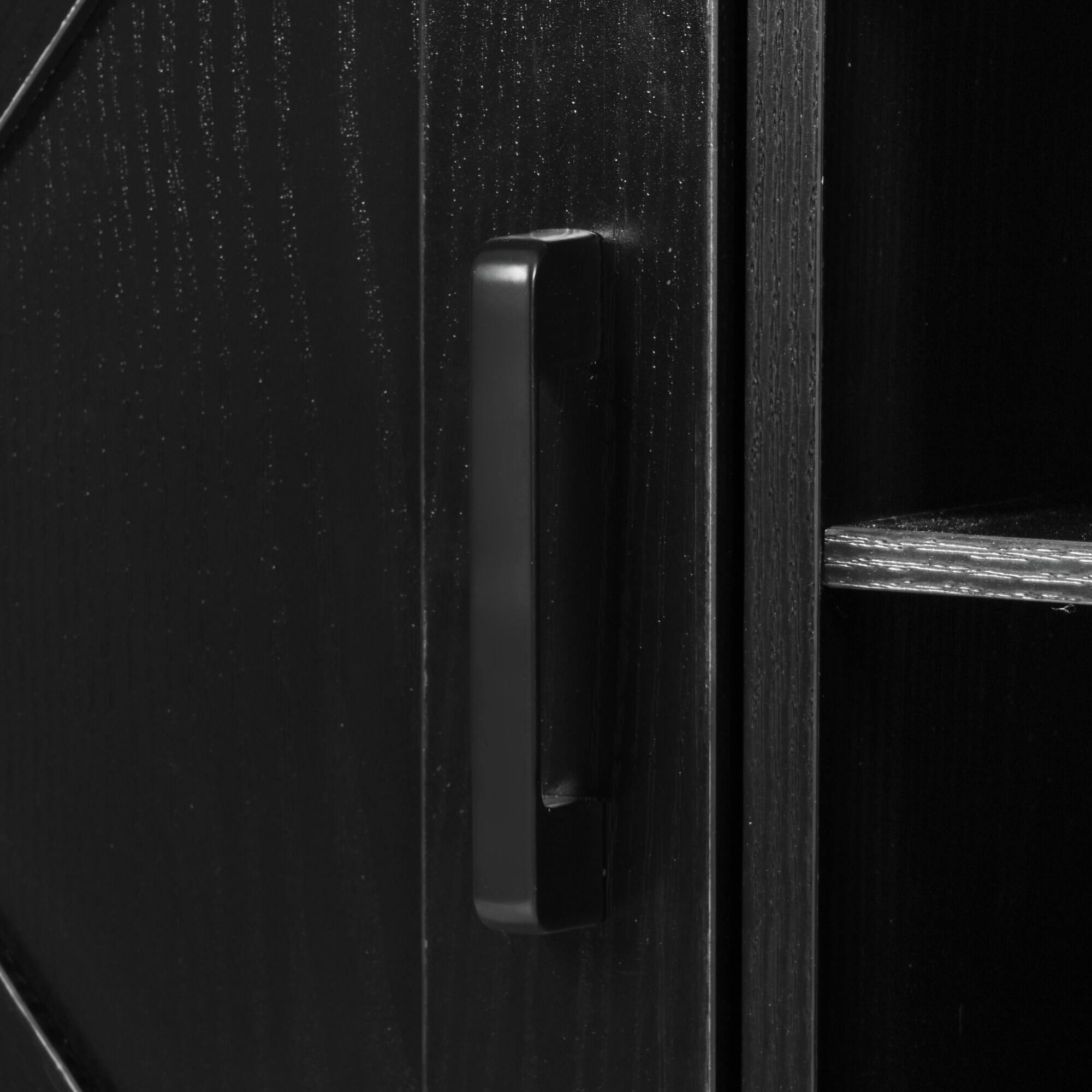 Alt View 9. ELEMENT ACE - Farmhouse Kitchen Island with Drop Leaf, Power Outlet, Storage Cart and Wheels - Black.