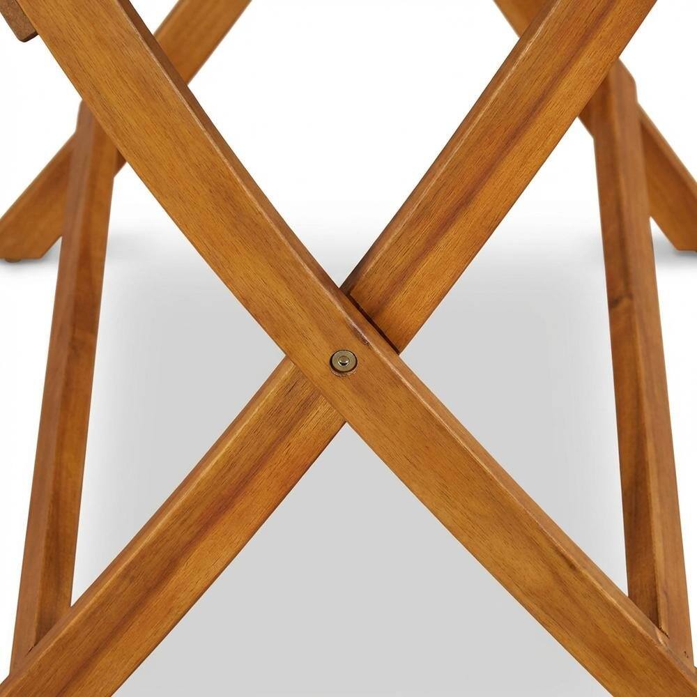 Back. Outdoor Escape - 7-Piece Warm-Tone Oil Patio Dining Set with Weatherproof Wood and 6 Chairs - Brown.