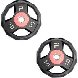 Power Systems - ProElite Cardio Barbell - Pair of 10lb Barbell Plates for Home Gym Training - Black