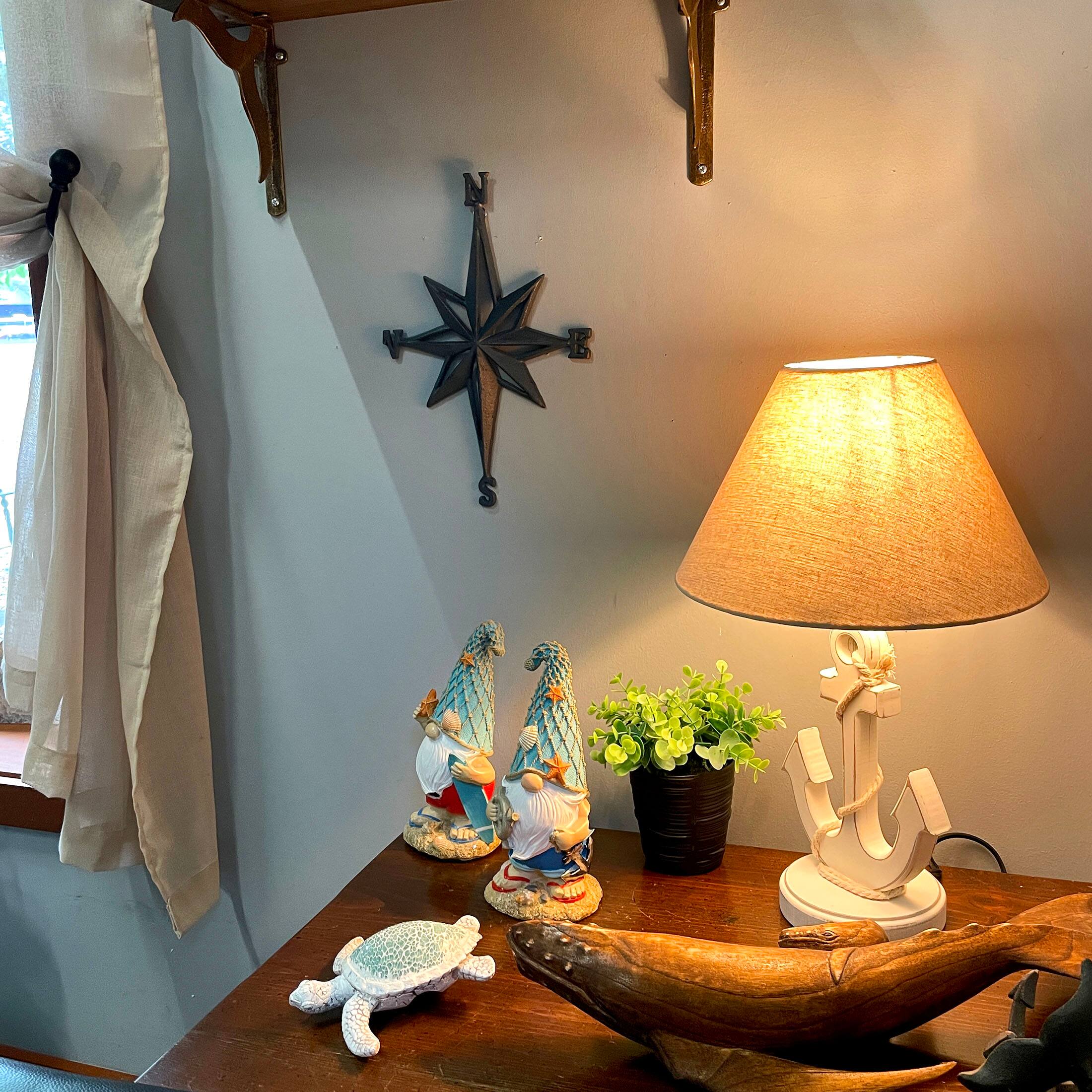 Alt View 5. Things2Die4 - Coastal White Anchor Table Lamp 19" Nautical Beach Decor with Shade - White.