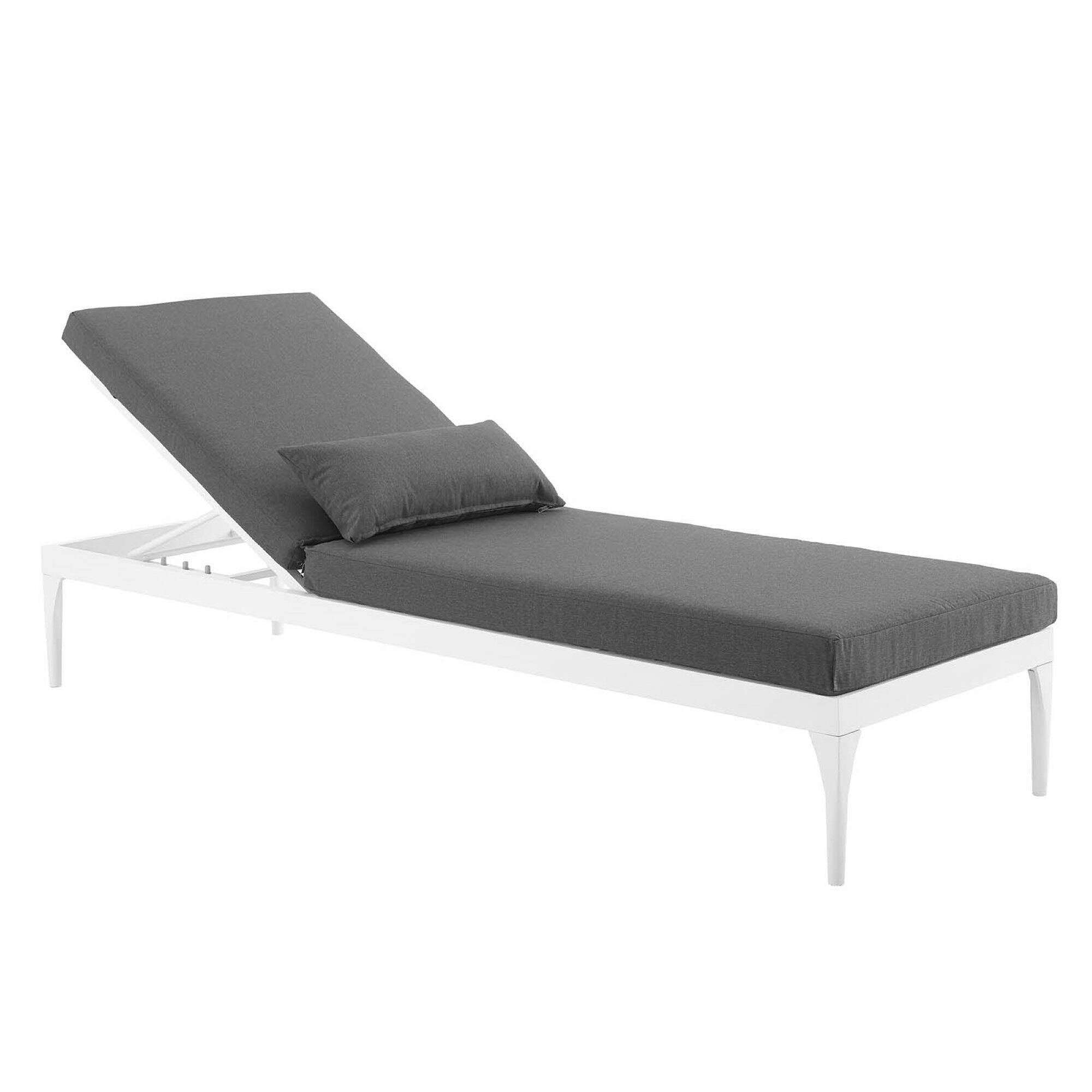 Back. Modway - Perspective Cushion Outdoor Patio Chaise Lounge Chair by Modway - White Charcoal.