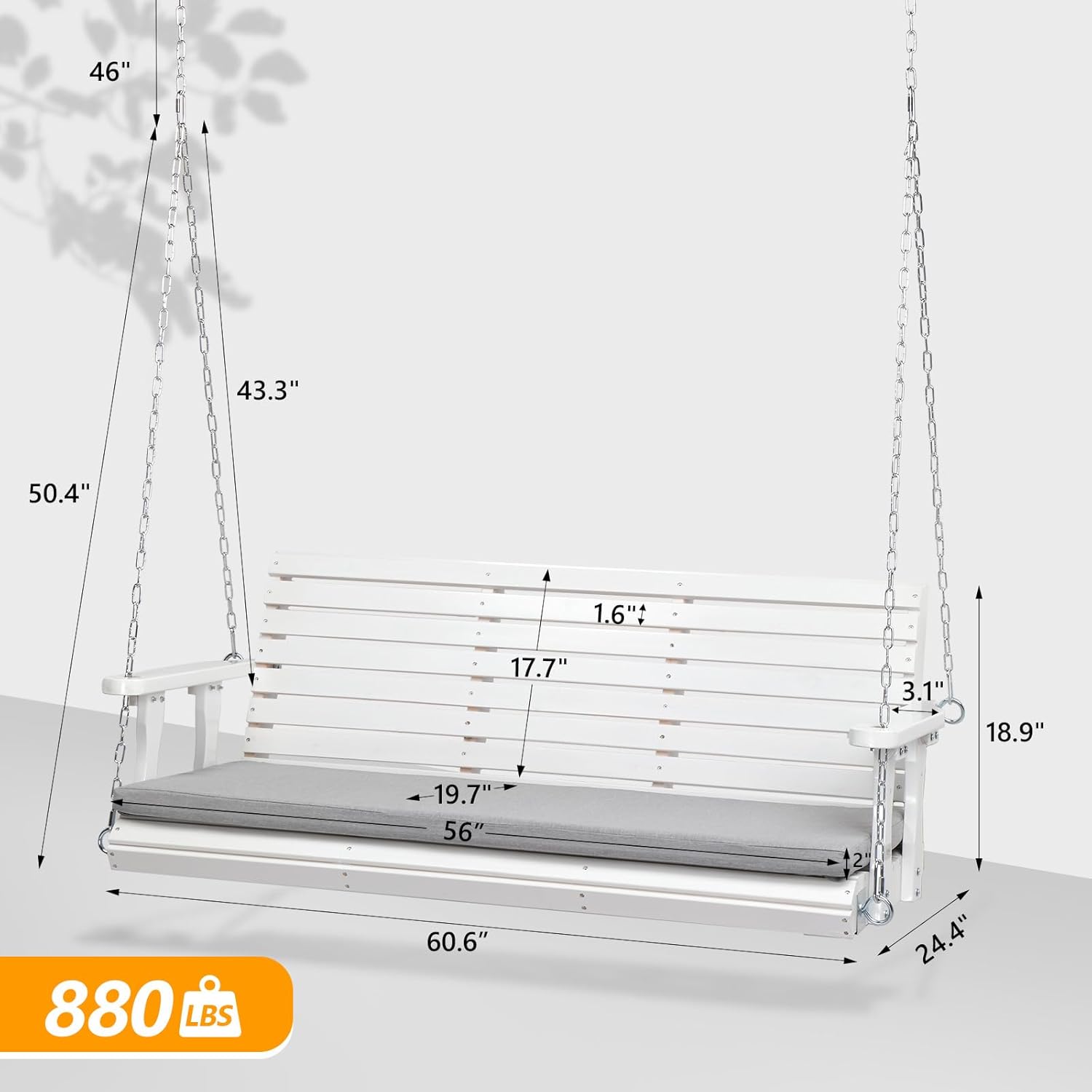 46" 43.3" 50.4" 1.6" 17.7" 3.1" 18.9" 19.7" 56" 880 LBS 60.6" 24.4"