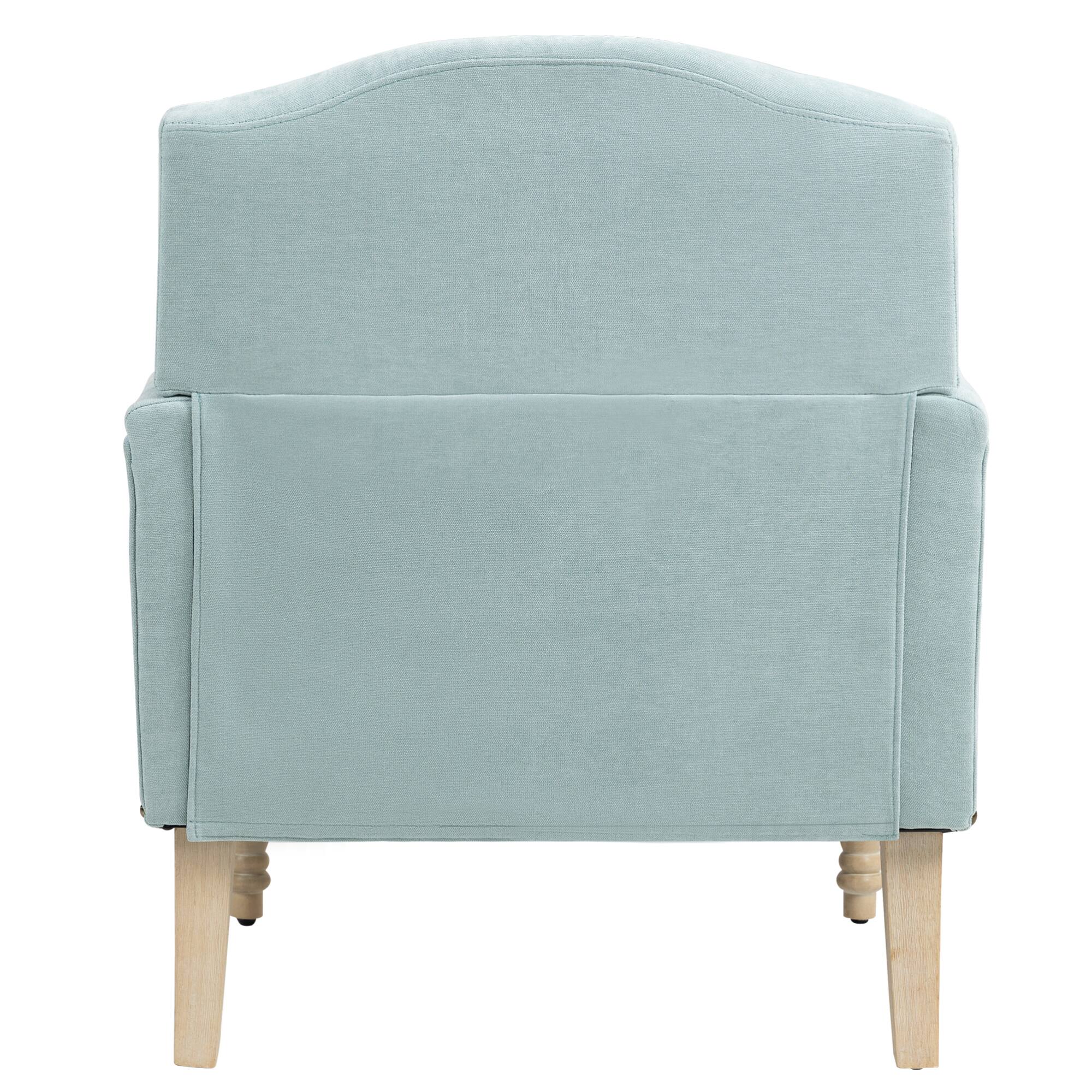 Alt View 6. GOODSILO - Stylish Upholstered Accent Chair with Wooden Legs and Nailhead Trim for Living Room or Bedroom - Sage.