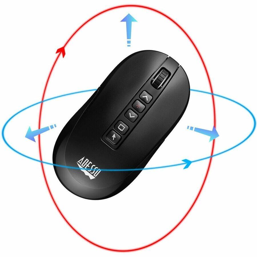 Alt View 5. Adesso - Adesso Air Mouse Wireless Multifunctional Presenter Mouse - Travel Mouse - Laser - Wireless - 100 ft - Radio Frequency - - Unknown.