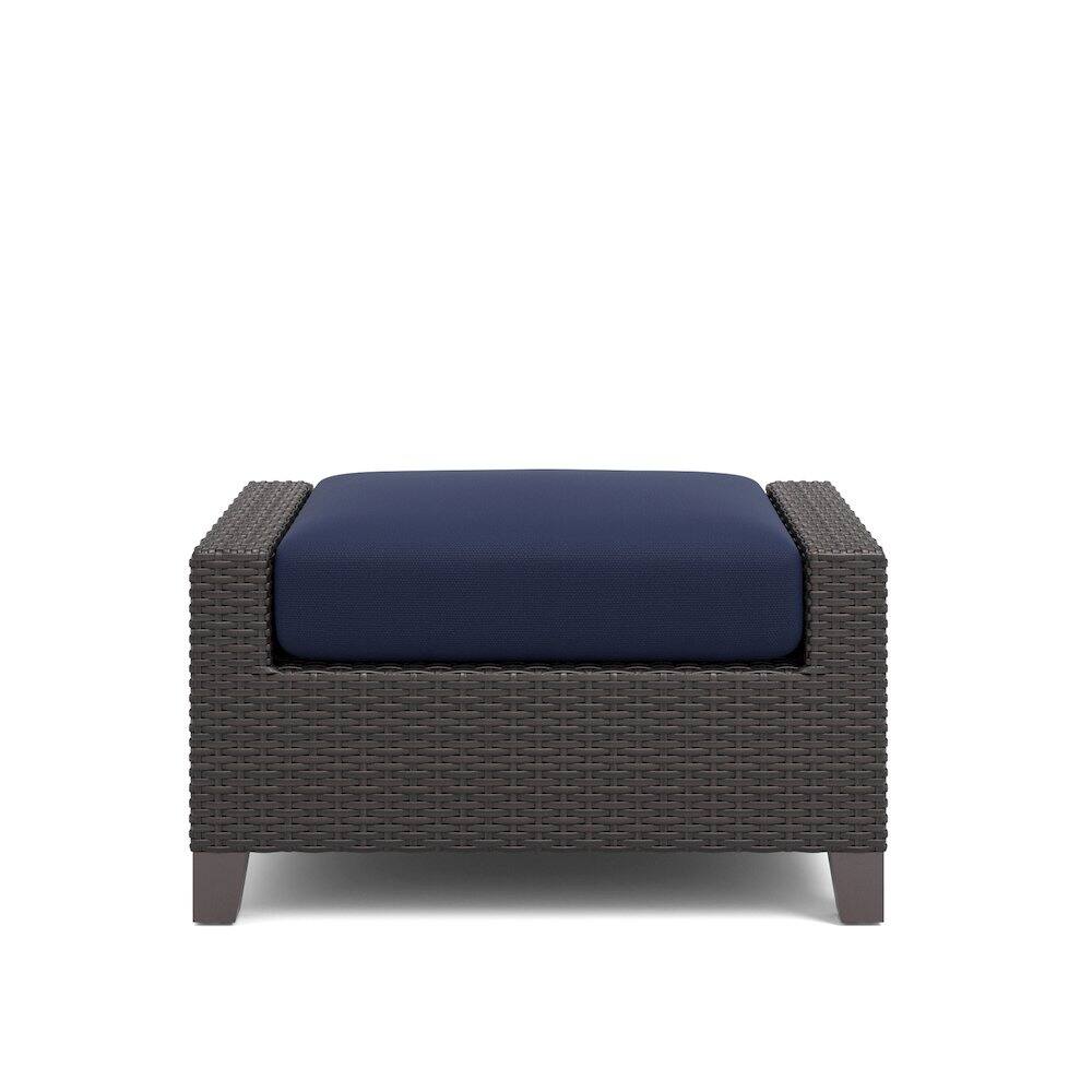 Angle. New Classic Furniture - Skye Set Of 2 Ottomans-Blue - Brown.
