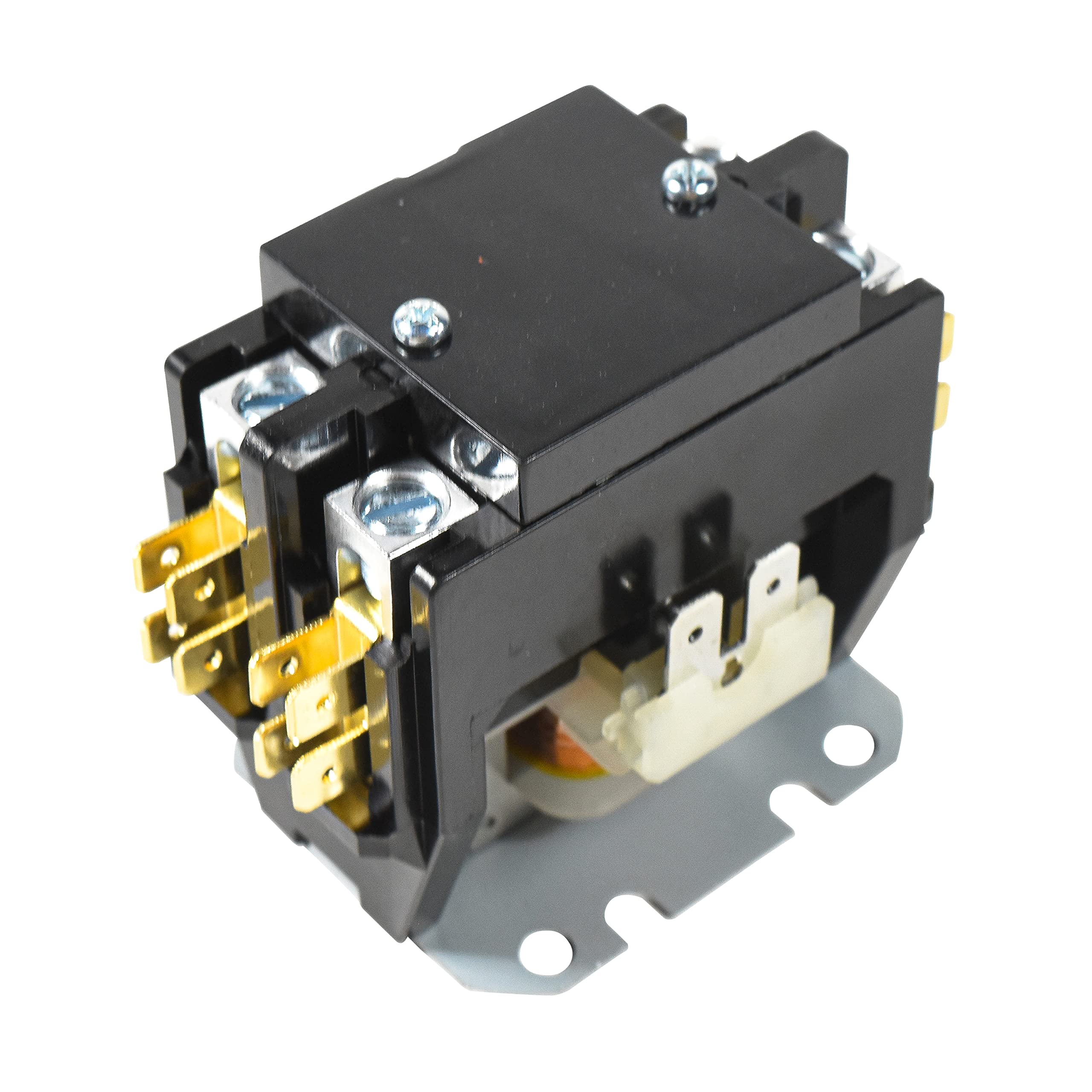 Left. HQRP - 2-Pole 40 A Lighting Contactor Relay - 120 V AC Coil, UL Listed, Replaces 45DG20AF 45FA20A - black.