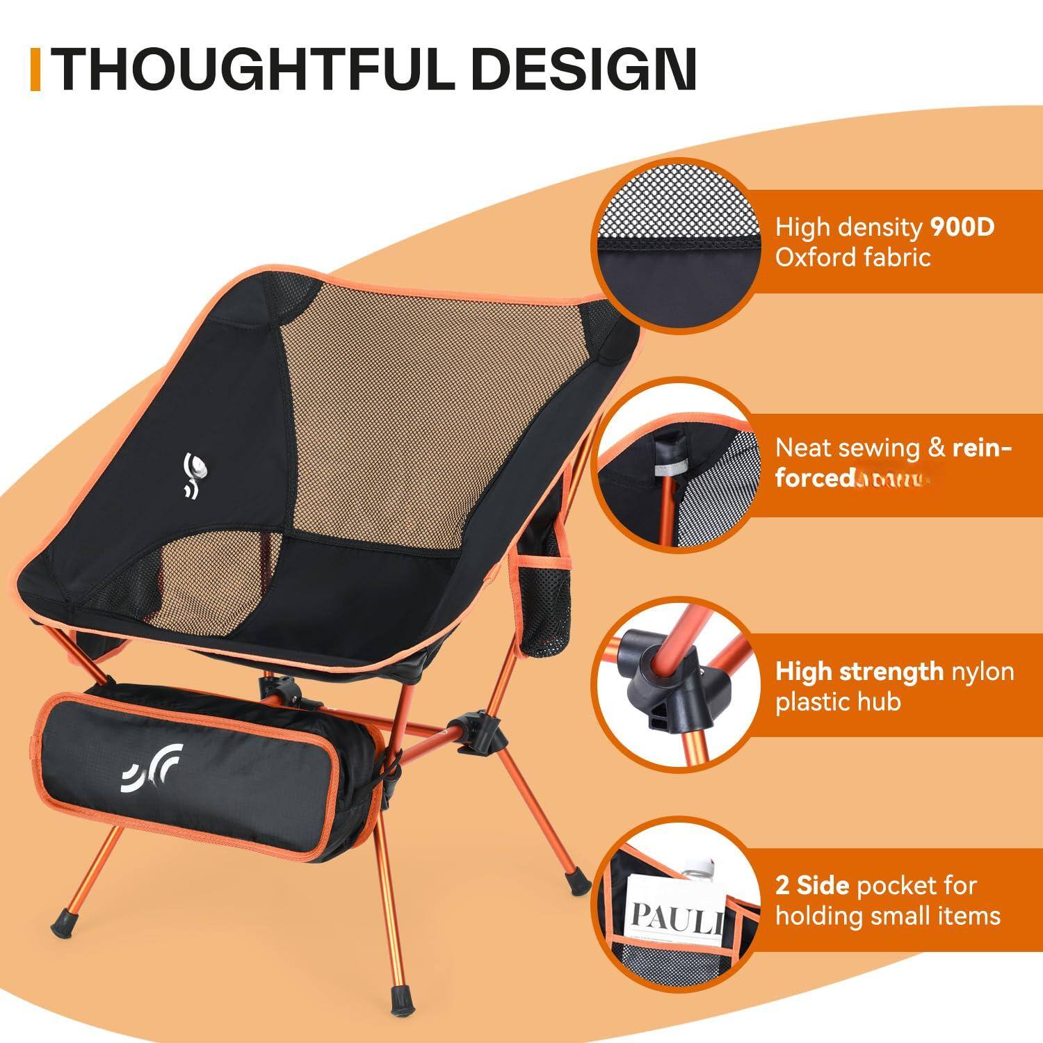 I THOUGHTFUL DESIGN

- High density 900D Oxford fabric
- Neat sewing & reinforced
- High strength nylon plastic hub
- 2 Side pocket for holding small items