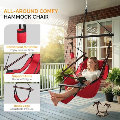 Winado 1PC Hammock Hanging Sky Chair, Air Deluxe Swing Seat with Winado 1PC Hammock Hanging Sky Chair, Air Deluxe Swing Seat with