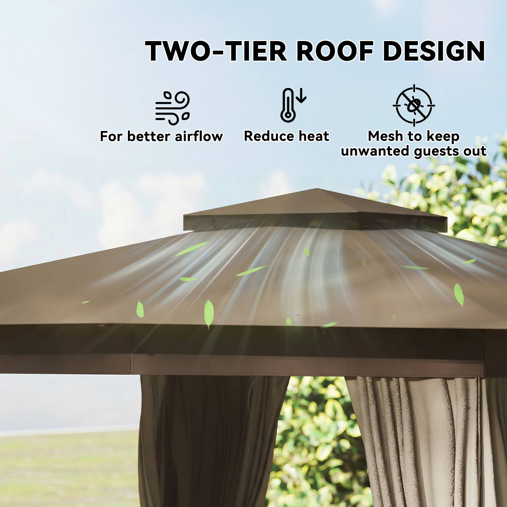 TWO-TIER ROOF DESIGN

- For better airflow
- Reduce heat
- Mesh to keep unwanted guests out