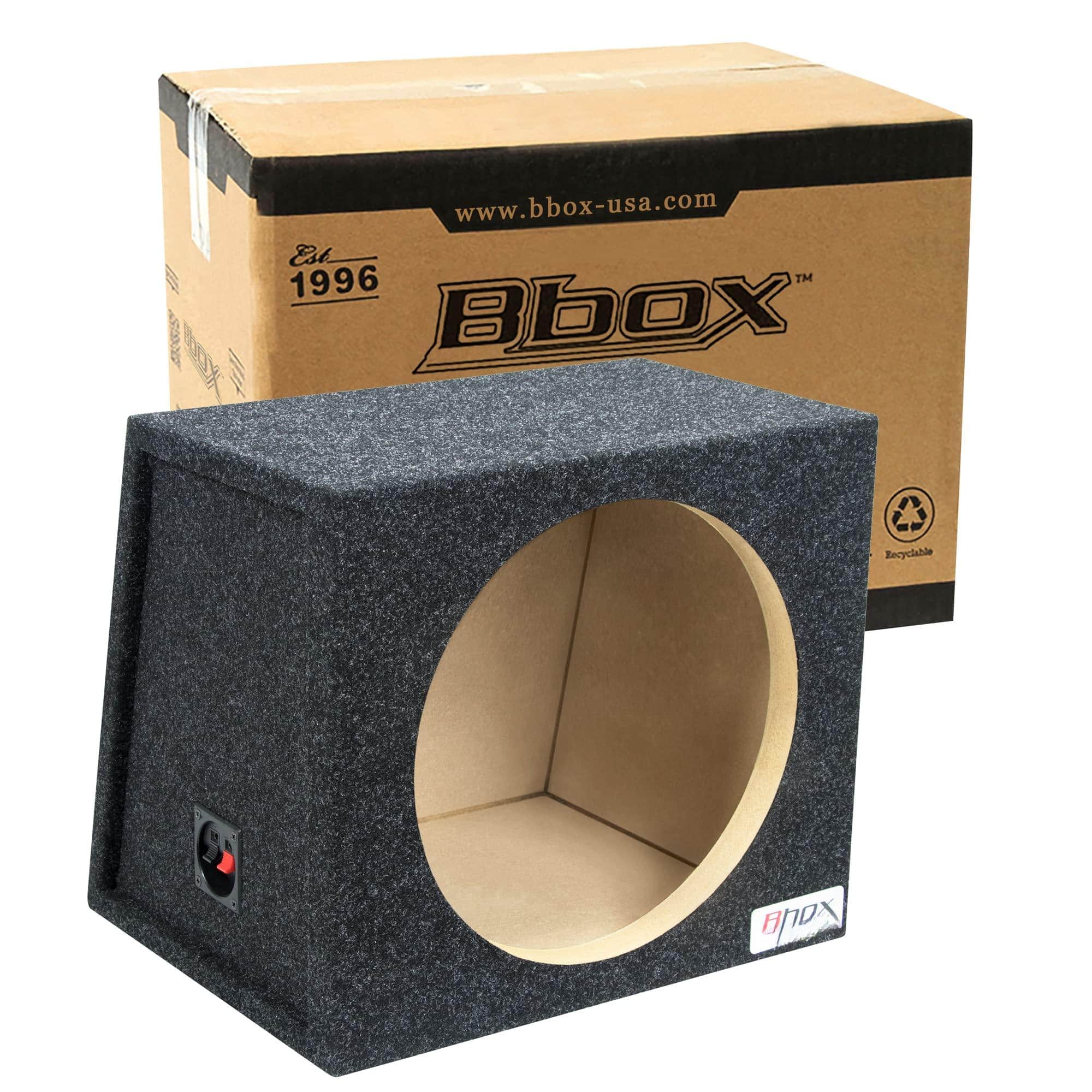 Dazzling Pops - Bbox 12svsc Single Vented Subwoofer Box - Improves Audio Quality Sound & Bass Car Boxes Enclosures With - 12" SEALED