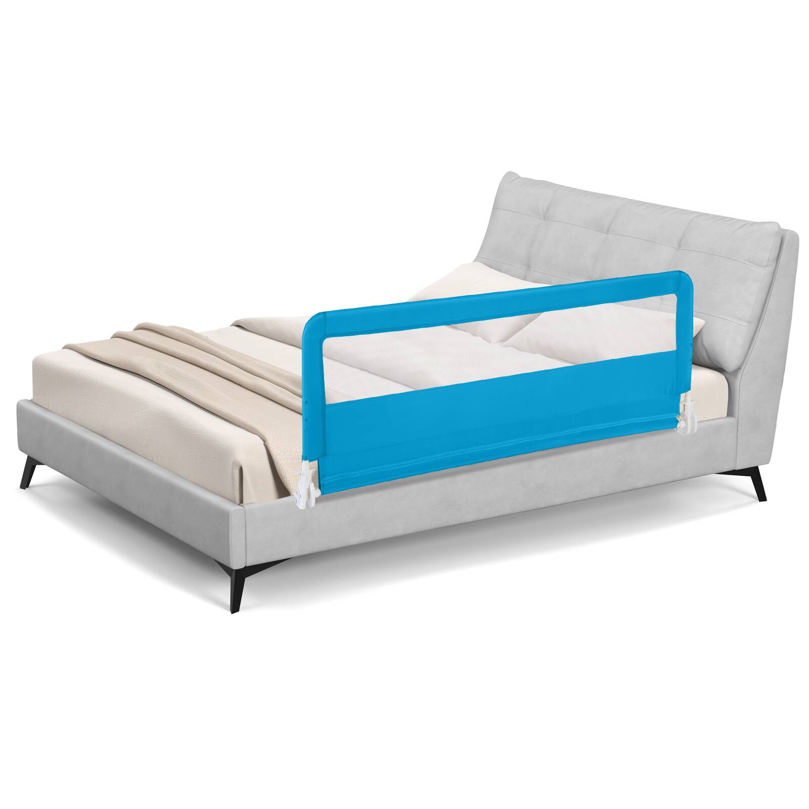 Alt View 9. Gymax - Gymax 59'' Breathable Baby Children Toddlers Bed Rail Guard Safety Swing Down Blue - Blue.