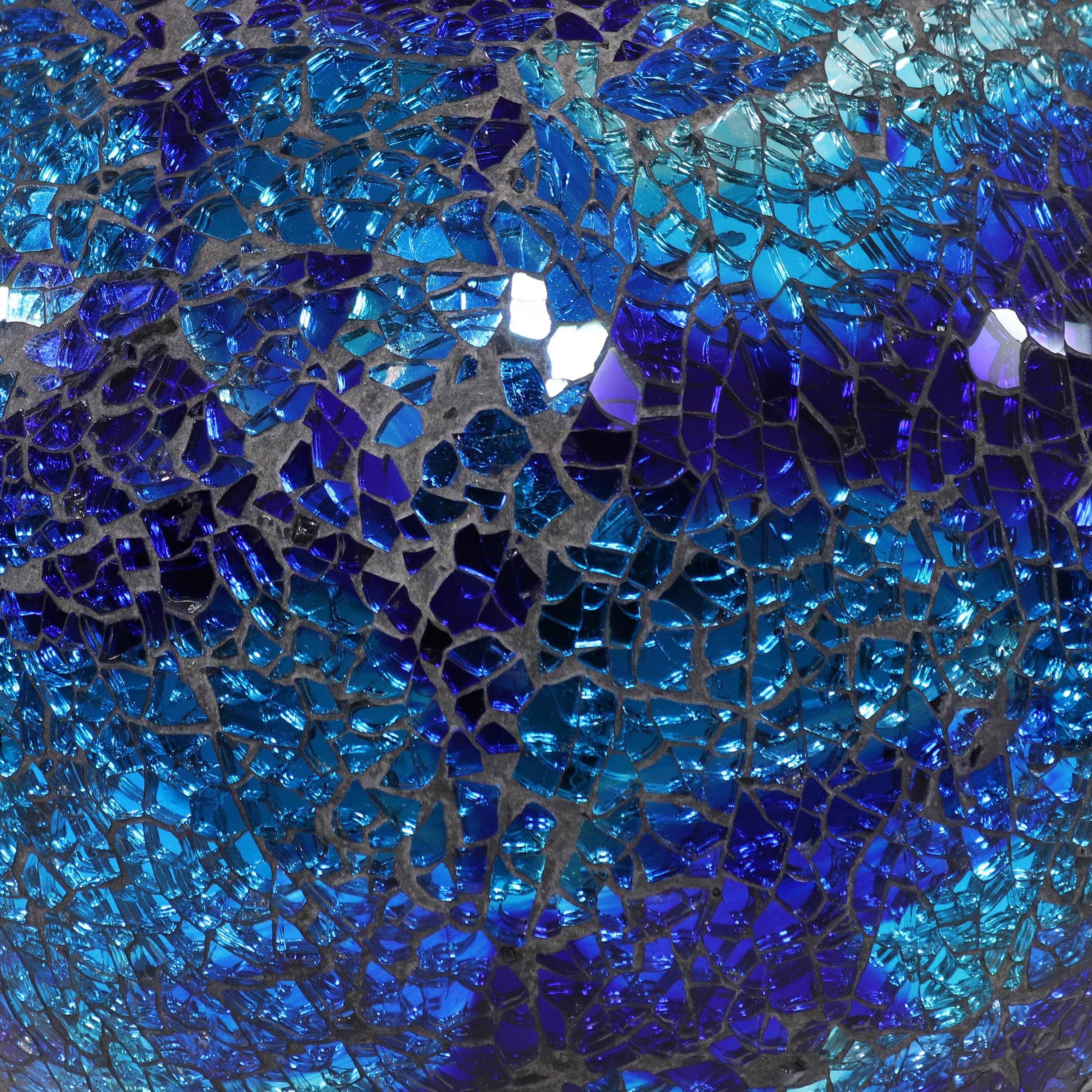 Alt View 7. Sunnydaze - Crackled Glass Gazing Globe - 10 in - Deep Ocean Swirl.