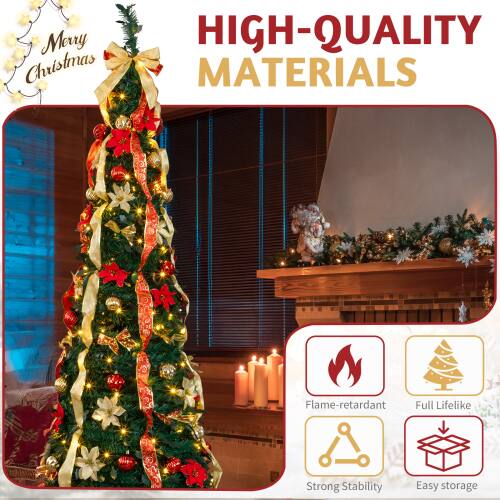 Merry Christmas

HIGH-QUALITY MATERIALS

- Flame-retardant
- Full Lifelike
- Strong Stability
- Easy storage