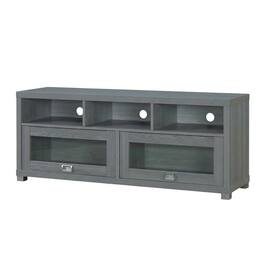FurniFact - Grey TV Stand for up to 60-inch Screens with Sturdy Construction - Gray