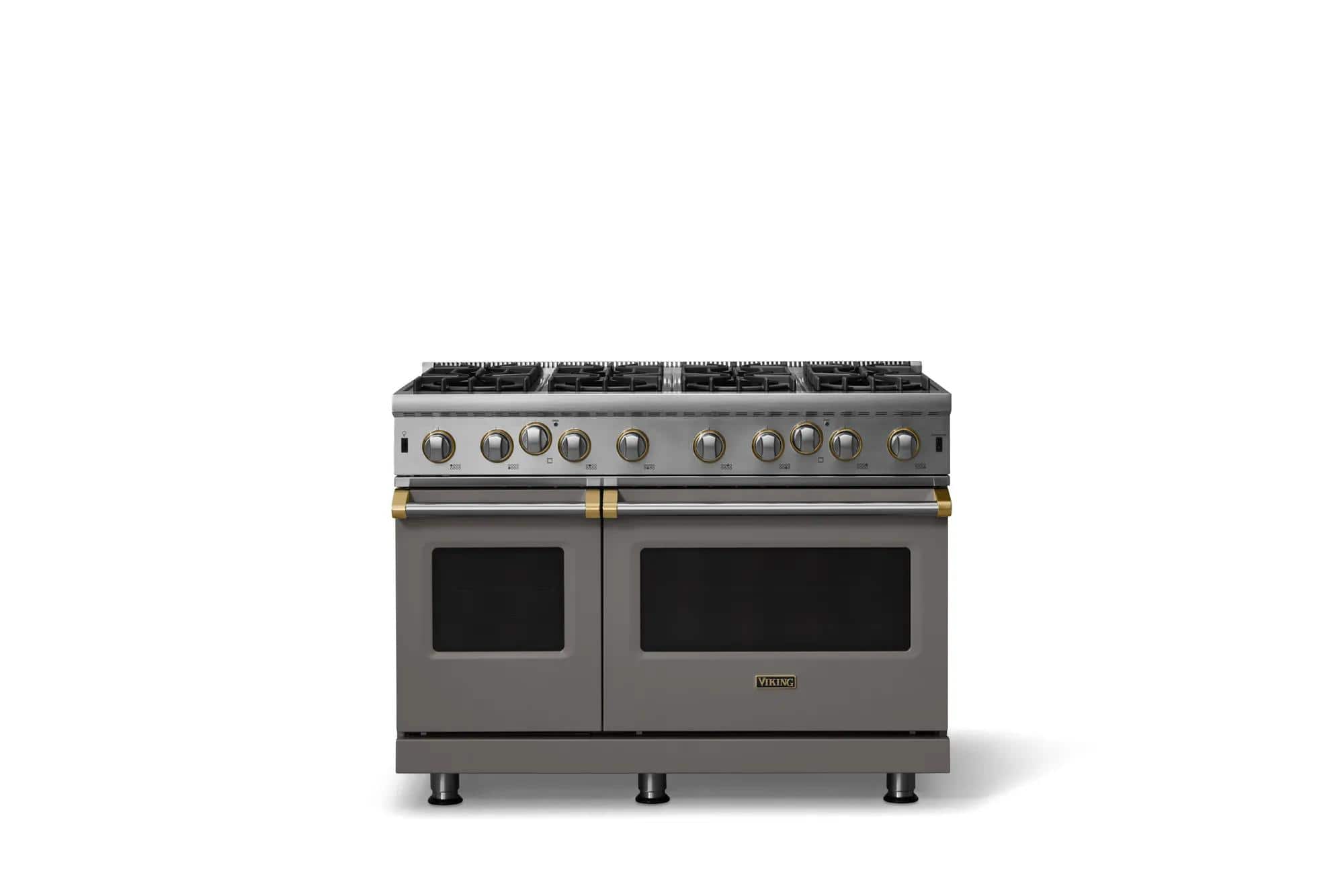 Viking - Pro 5 Series 6.1 Cu. Ft. Freestanding Open 8 Burner Gas Convection Range - Damascus Gray w. Brushed Brass - Damascus Gray price history on PriceWatchPro