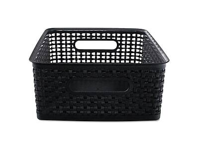 Alt View 3. Advantus - Advantus Weave Plastic Bin, Black, 2/Pack - Black.