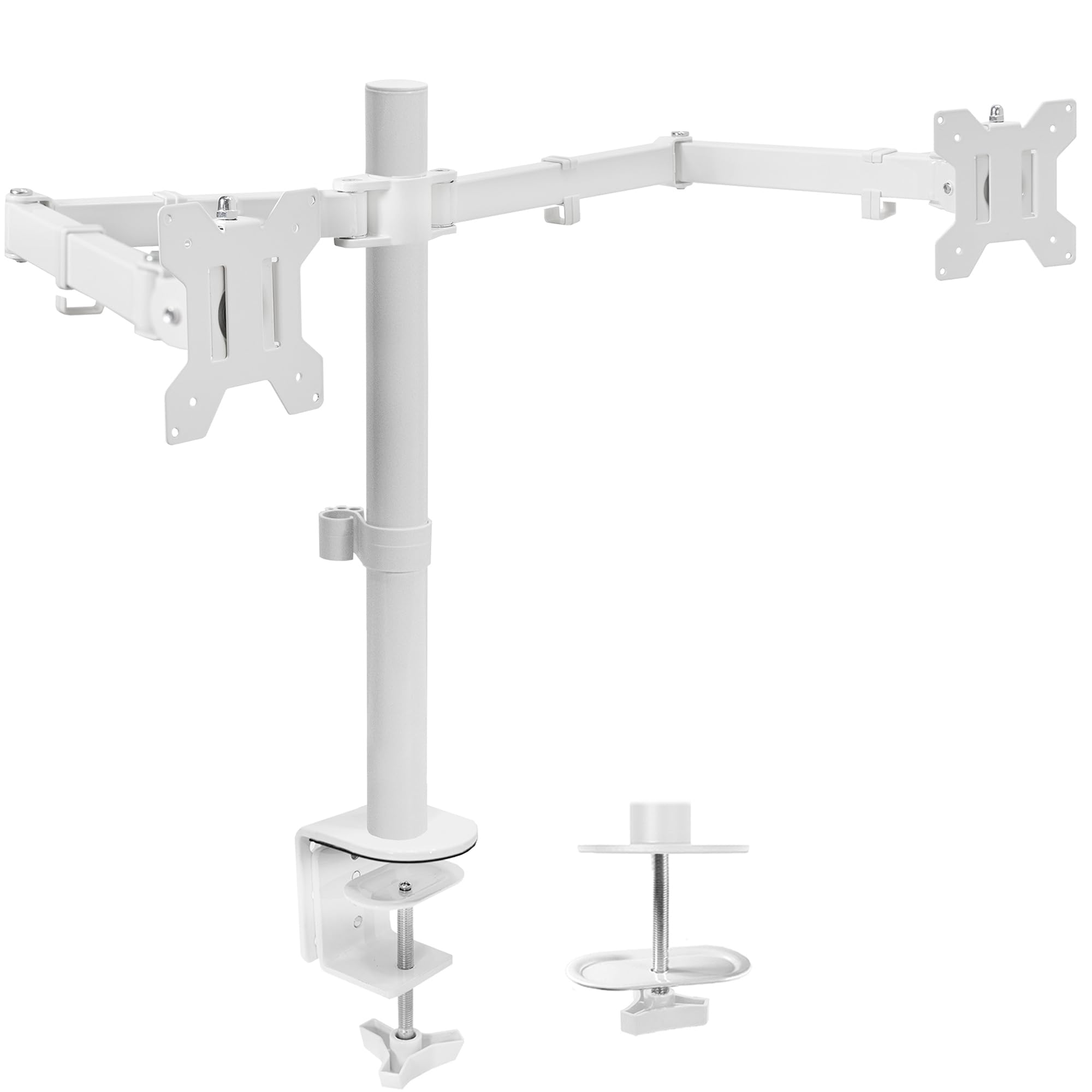 Cedar Assembly Dual Monitor Desk Mount Holds 2 Computer Screens Up To ...