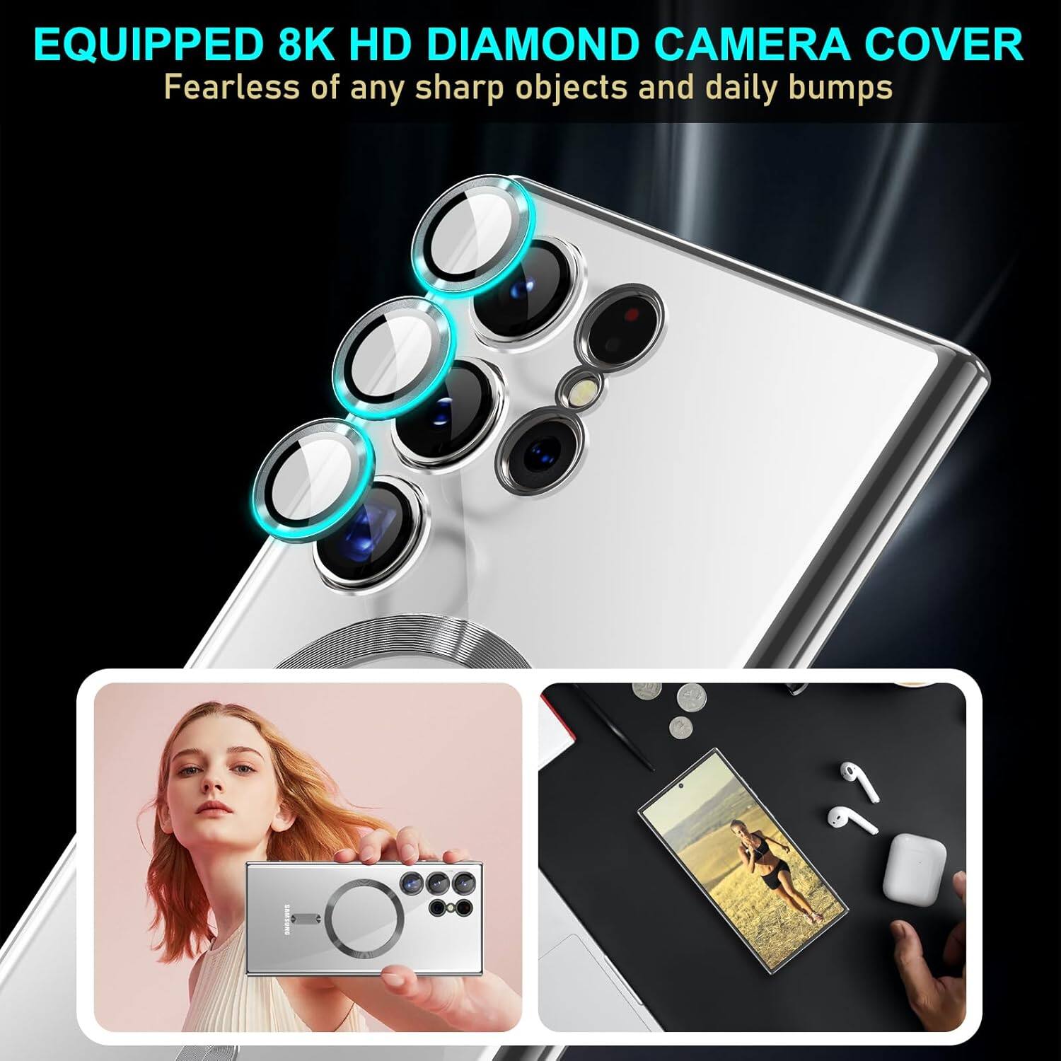 EQUIPPED 8K HD DIAMOND CAMERA COVER
Fearless of any sharp objects and daily bumps