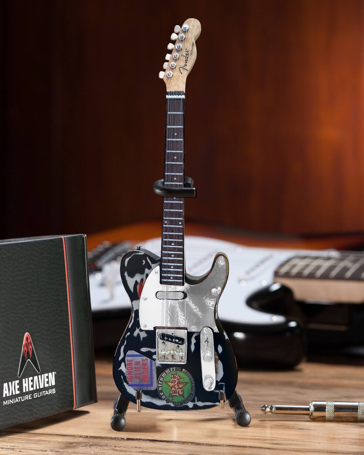 Front. Axe Heaven - Axe Heaven Joe Strummer Fender Tele Signature Mini Guitar Replica Off Licensed FT-020   - COLLECTIBLES - Multicolor.