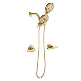 Boyel Living - Shower Set with Dual Handles and 5 Function ABS Dual Shower Heads - Brushed Gold