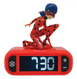 Lexibook - Miraculous Light Character Radio Alarm Clock - Red