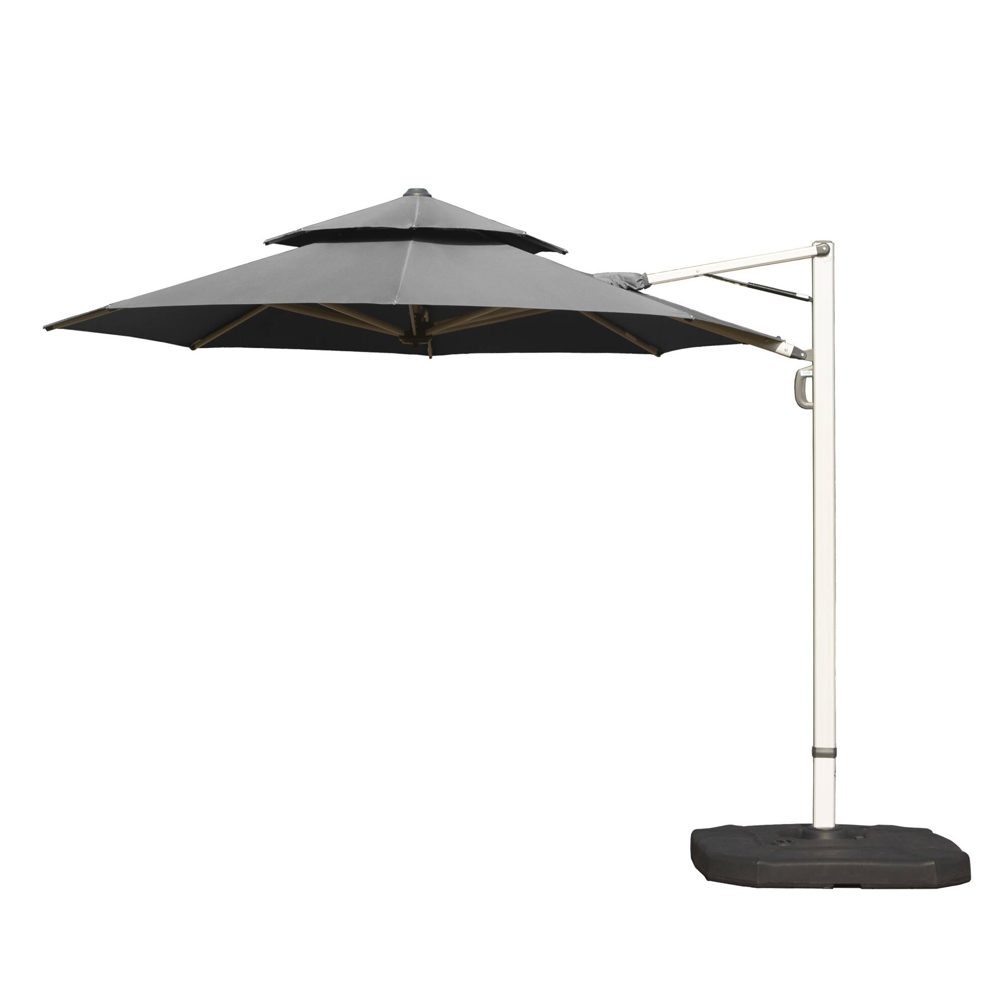 Ecooso - Round Cantilever Umbrella with Center Pole (Base Not Included) - Gray