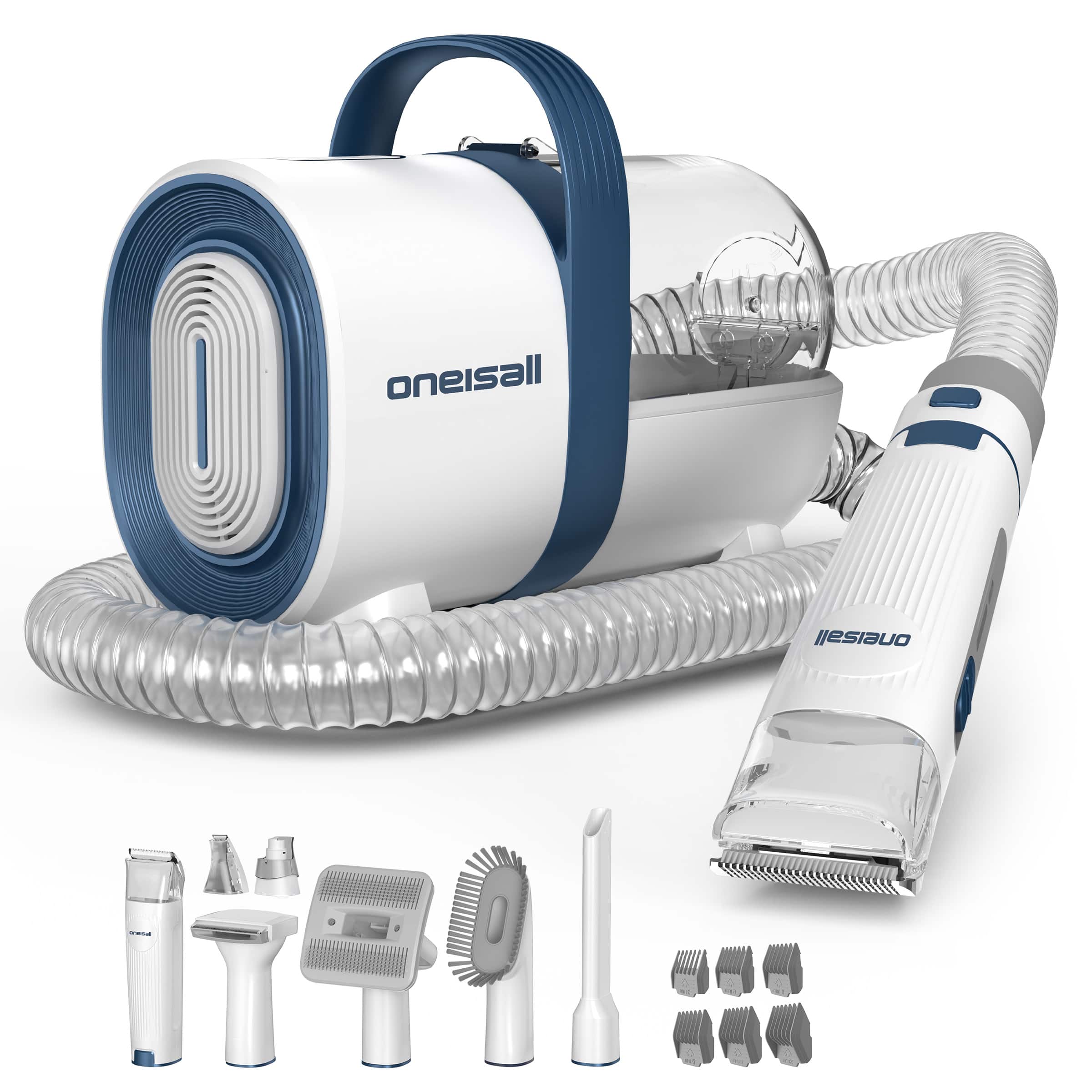 Oneisall 7 in 1 Pet Grooming Kit Dog Clipper Vacuum, Paw Trimmer