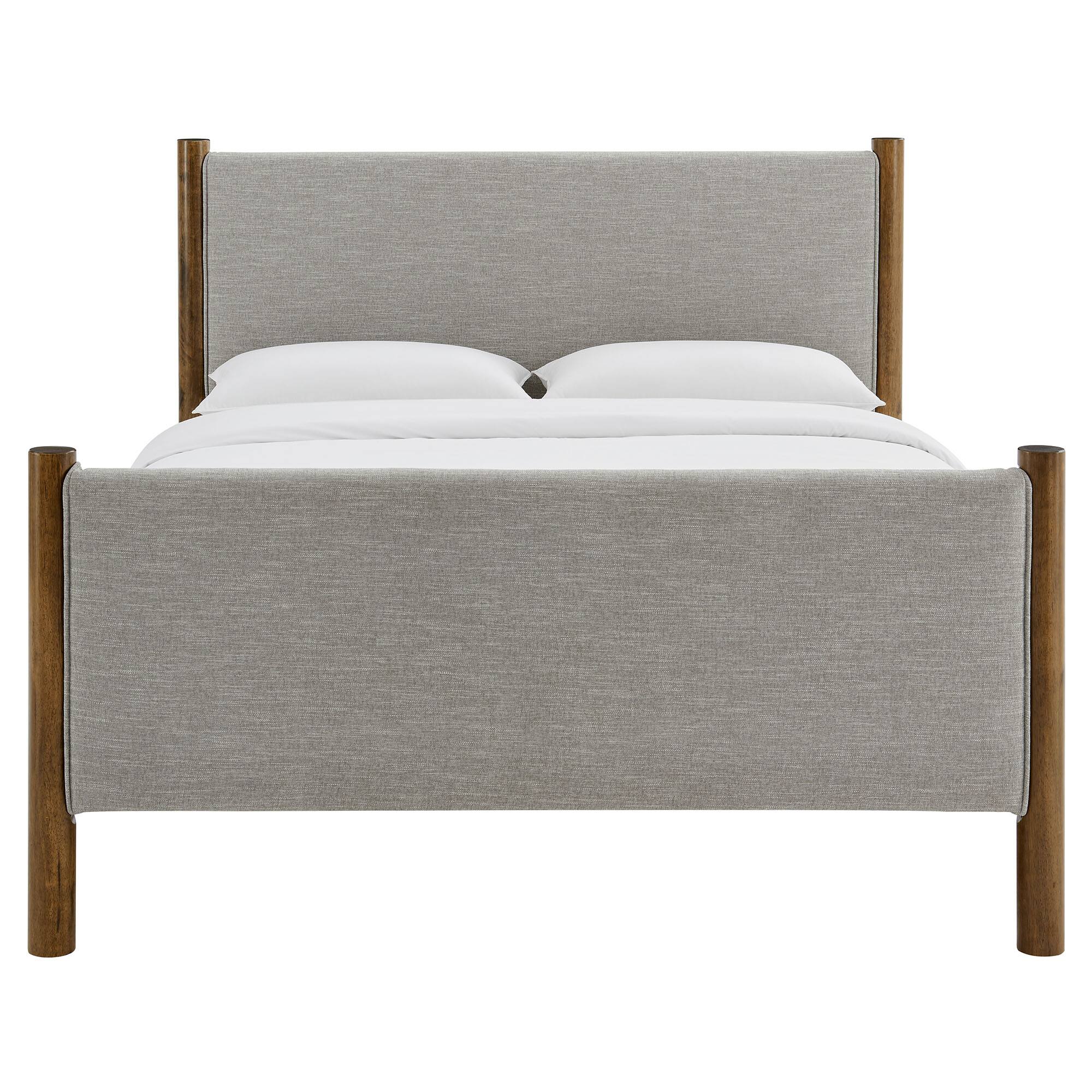 Alt View 2. Modway - Keynote Upholstered Fabric Curved King Platform Bed - Gray.