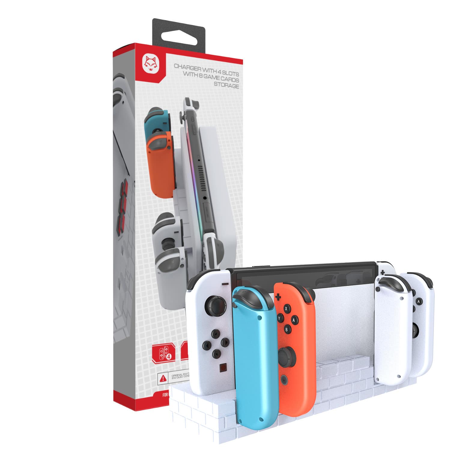 Cluzine - Switch Charging Station for Switch/OLED with Controller Charger & Game Card Storage