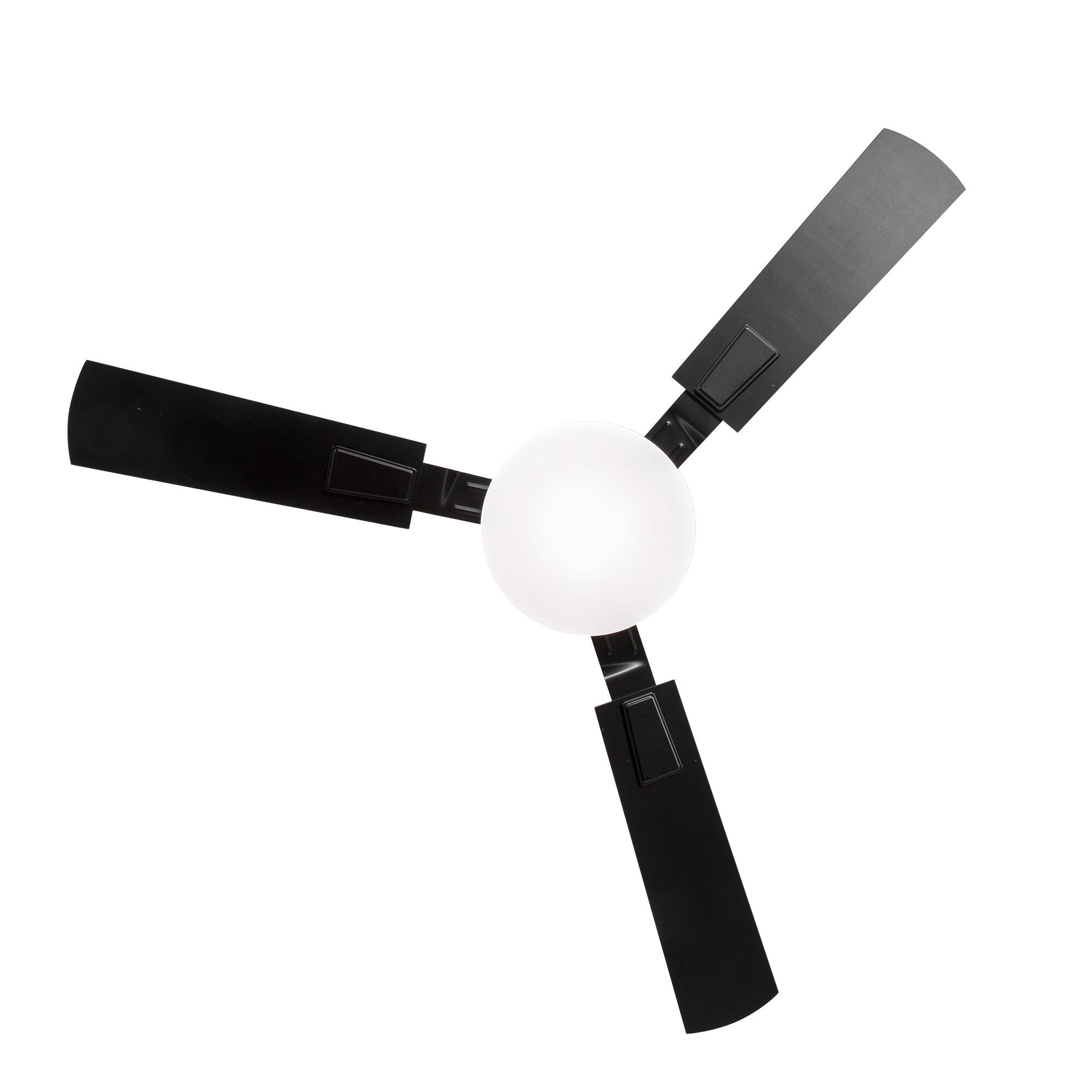 Alt View 8. Breezary - 52'' Ceiling Fan with 3 Dual-Finish Plywood Blades, 3-Color Light, 6-Speed DC Motor, Remote & Memory Function - Matte Black and Dark Wood Grain.