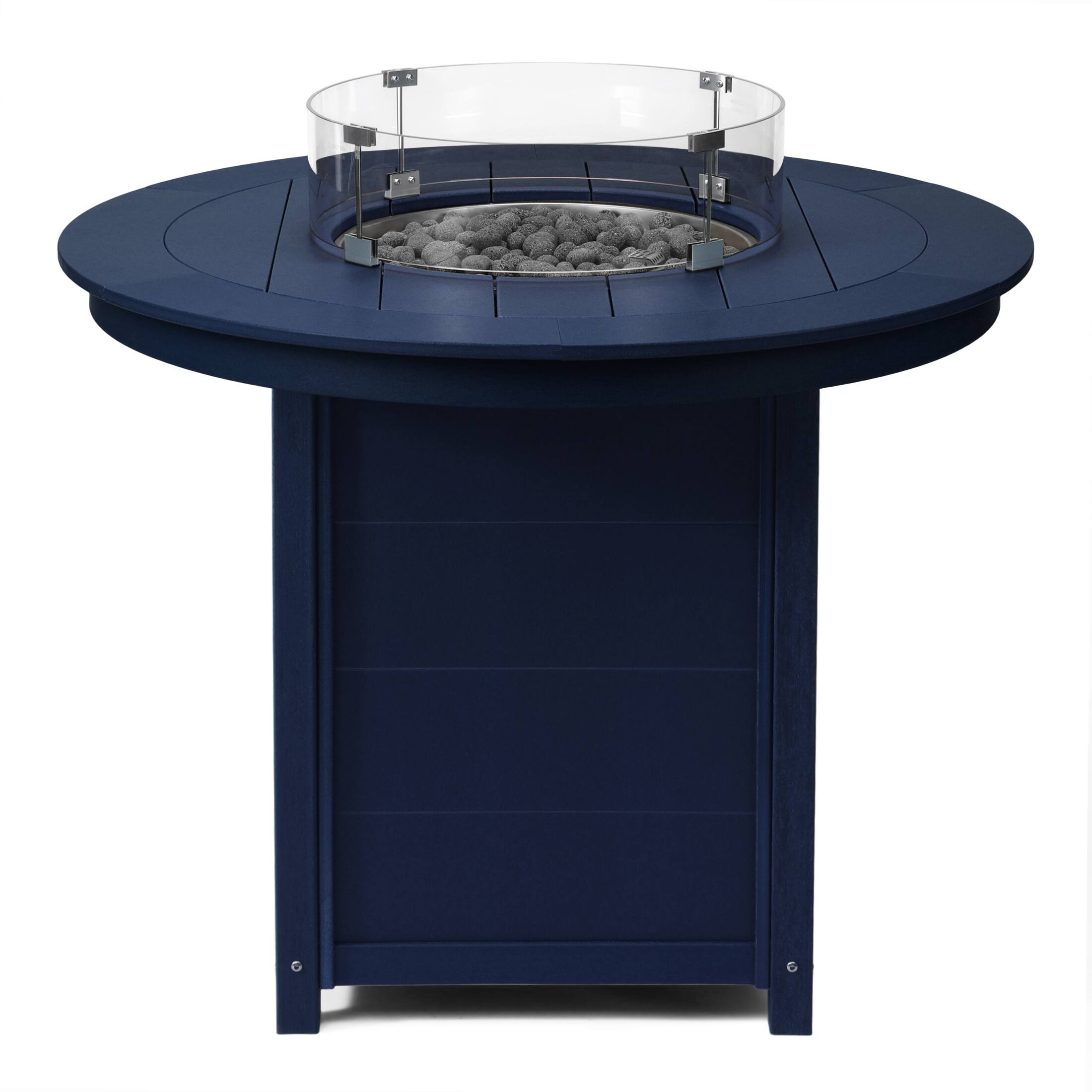 Alt View 1. WestinTrends - WestinTrends Helios 47" Modern Outdoor Patio Propane Round Counter Height Fire Pit Table - Navy Blue.