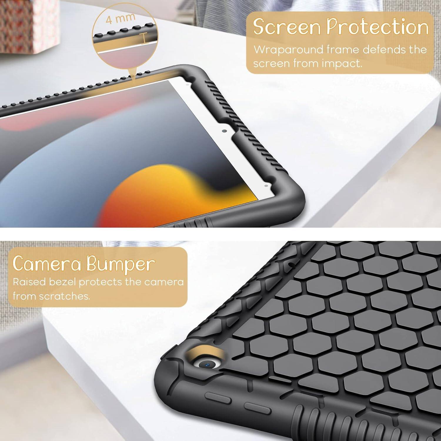 4 mm

Screen Protection
Wraparound frame defends the screen from impact.

Camera Bumper
Raised bezel protects the camera from scratches.
