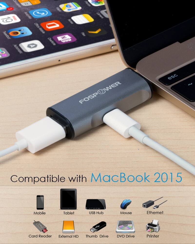 Compatible with MacBook 2015

- Mobile
- Tablet
- USB Hub
- Mouse
- Ethernet
- Card Reader
- External HD
- Thumb Drive
- DVD Drive
- Printer
