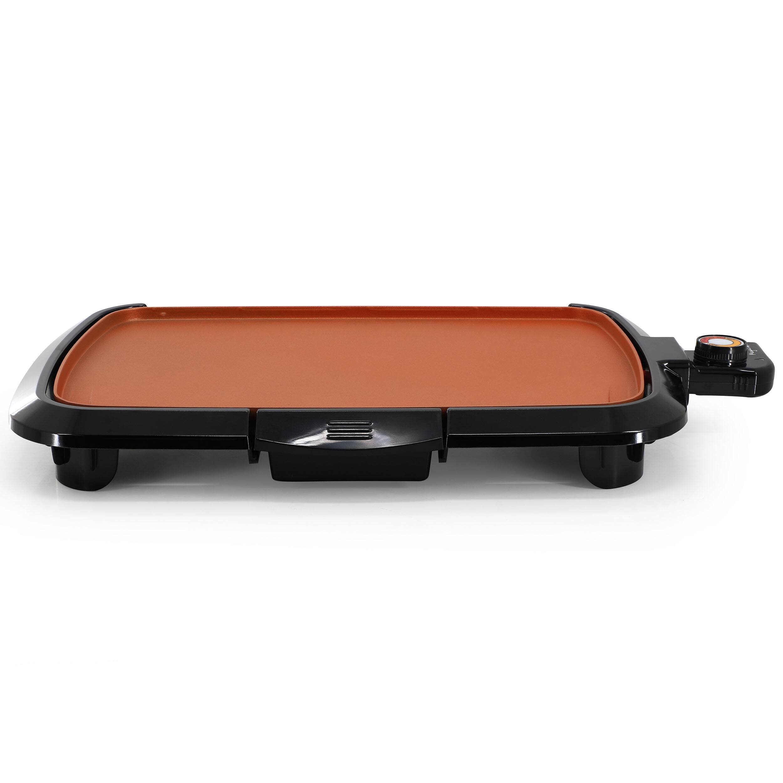 Alt View 1. MegaChef - MegaChef 16 Inch Electric Grill in Black with Copper Coating - Copper.