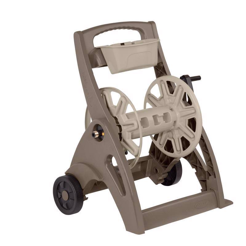 Angle. Suncast - Suncast Smart Tube 225 ft. Taupe Retractable Wheeled Hose Reel Cart.