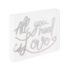 Jonathan Y - All You Need Is Love 13.7" X 10.9" Contemporary Glam Acrylic Box USB Operated LED Neon Light - Pink