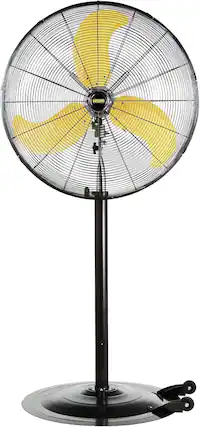 Front. Akoasm - 30" High Velocity Pedestal Fan, 8300 CFM, 3-Speed 1/3 HP Motor, Oscillating, Adjustable 65-77" for Warehouse.