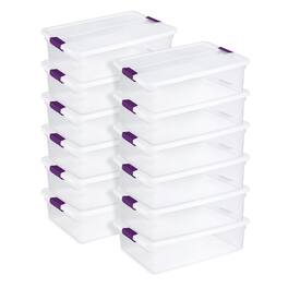 Sterilite - 32 Quart View Storage Container Tote w/ Latching Lid, (12 Pack) - Clear