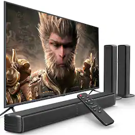 Dazzling Pops - Sound Bar Bass Speakers For Smart Tv With Dual Subwoofer 3d Surround System ch Home Theater Audio Soundbar - Sound Bar without Dolby