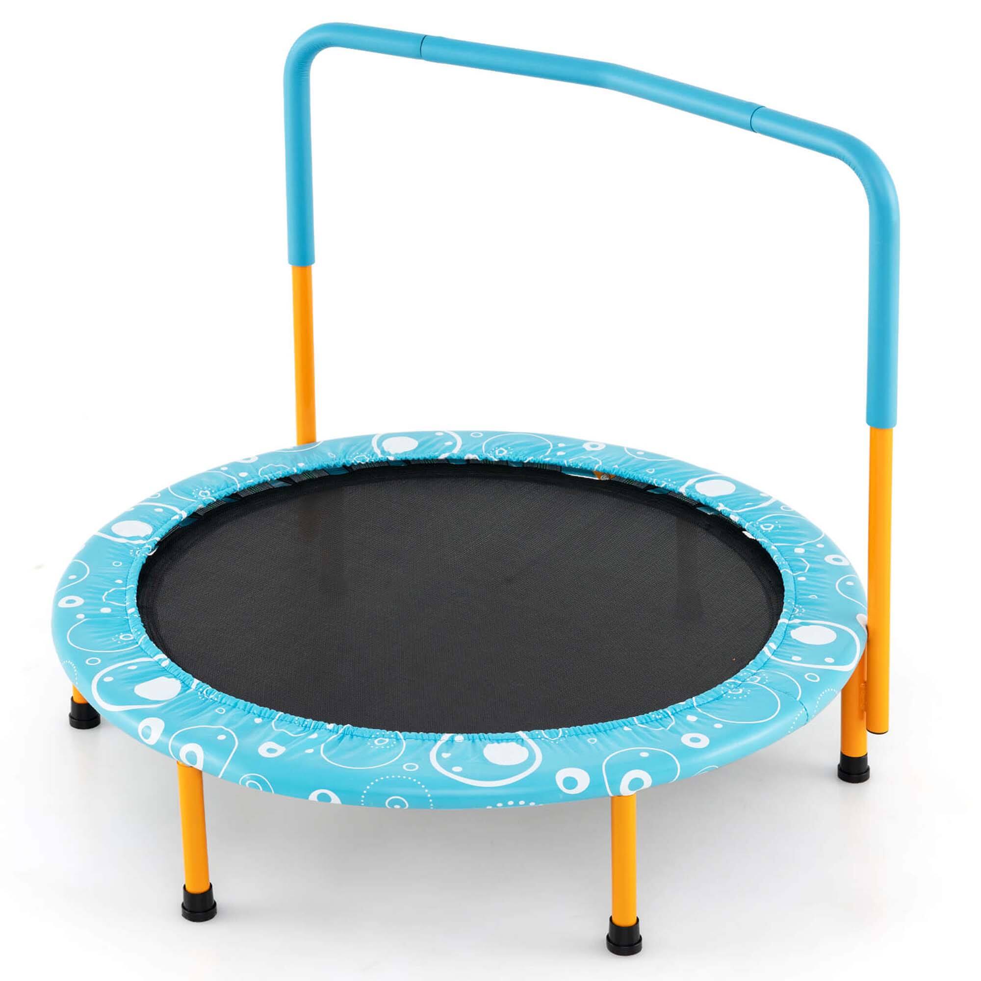 Alt View 9. Costway - Costway 36" Kids Trampoline Rebounder with Full Covered Handrail & Pad Indoor Outdoor - Light Blue.
