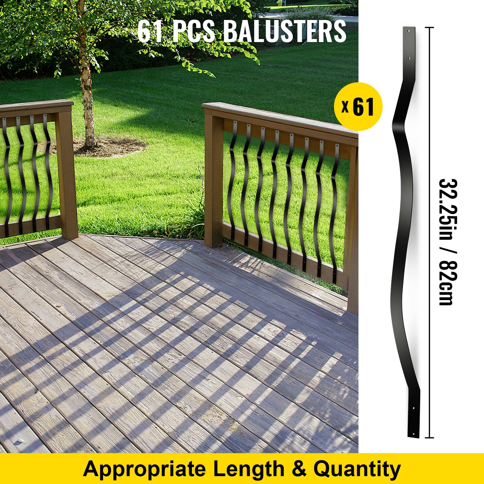 61 PCS BALUSTERS x 61 (82cm): Appropriate Length & Quantity
