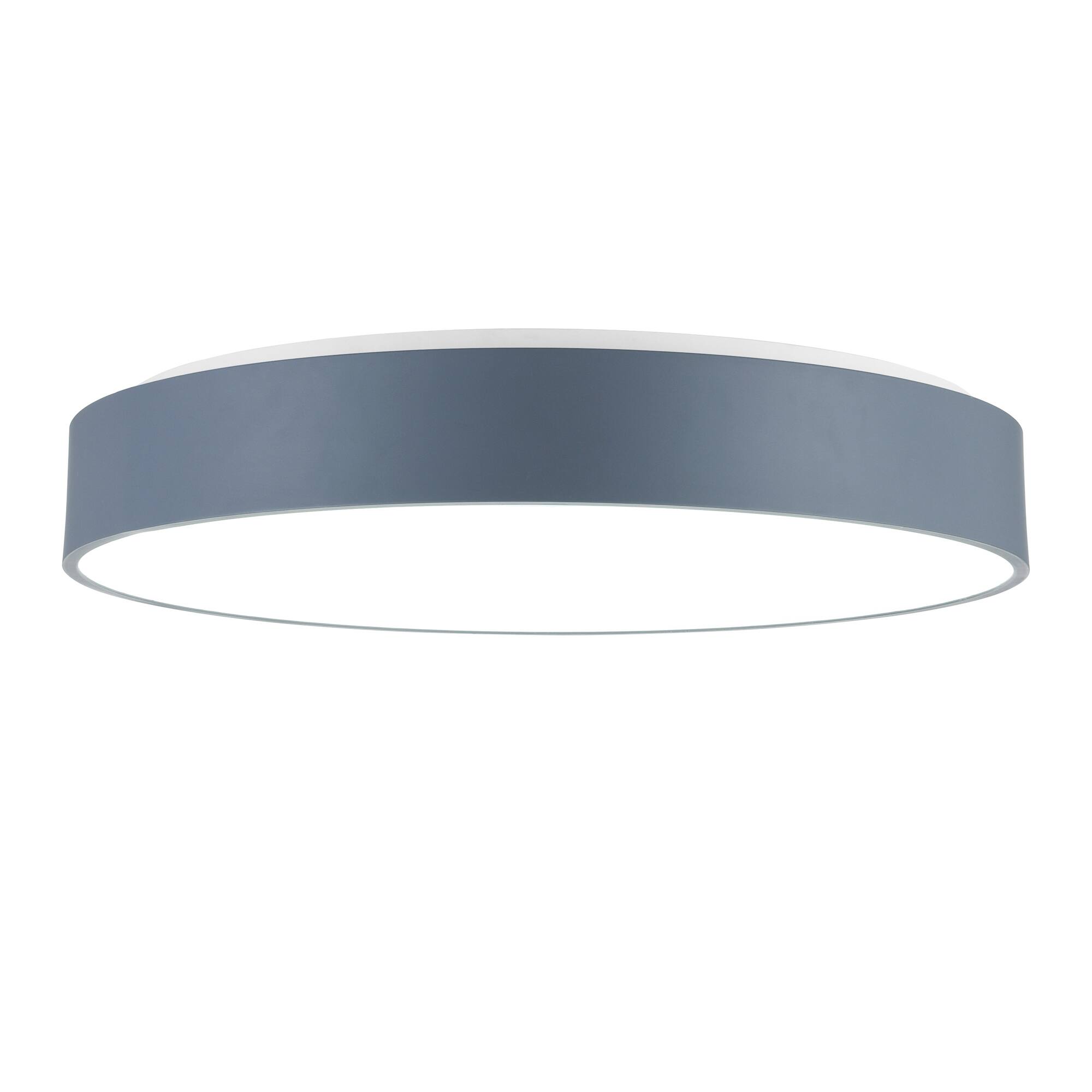 Angle. CWI Lighting - Arenal LED Drum Shade Flush Mount With Gray & White Finish - Gray.