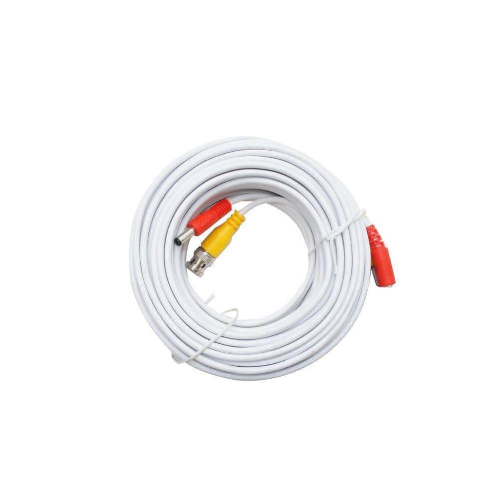 SPT - 100 ft. Premade Premium Siamese Power and Video Cable (2-Pack) - White